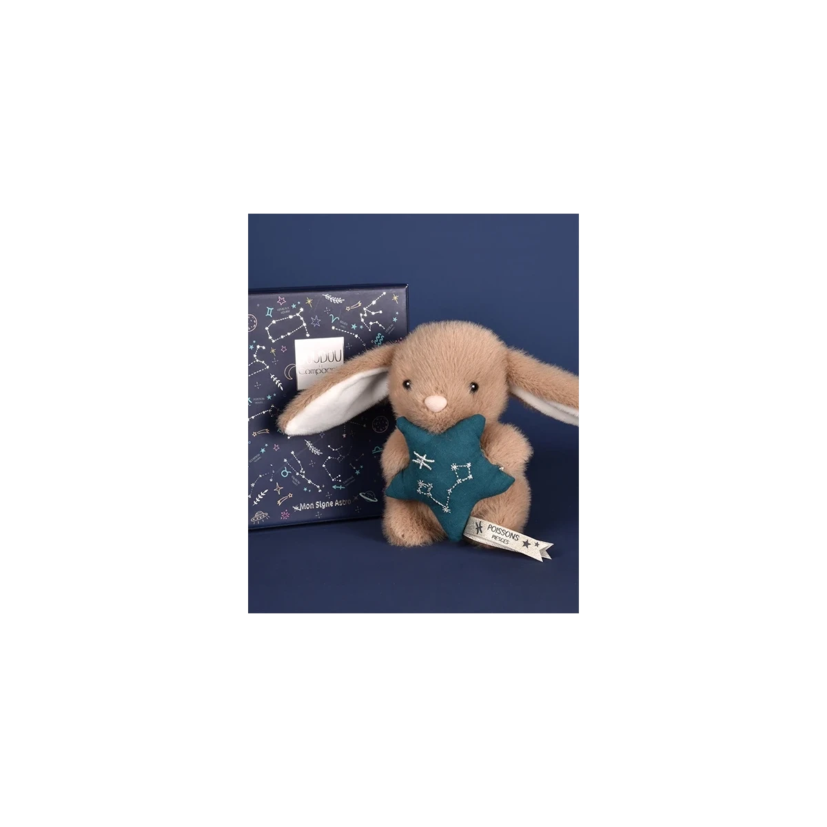 DOUDOU ET COMPAGNIE DOUDOU pluszowy królik ze znakiem zodiaku DOUDOU ASTRO  12 cm ryby