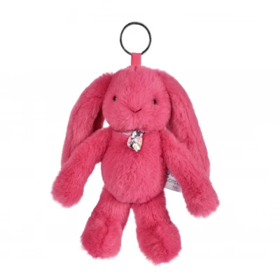 DOUDOU ET COMPAGNIE DOUDOU zawieszka do torebki Lapin Fleurette  fuksja