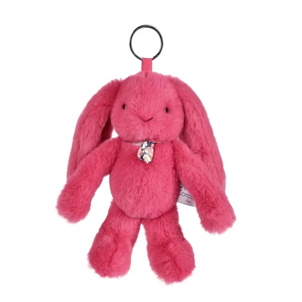 DOUDOU ET COMPAGNIE DOUDOU zawieszka do torebki Lapin Fleurette  fuksja