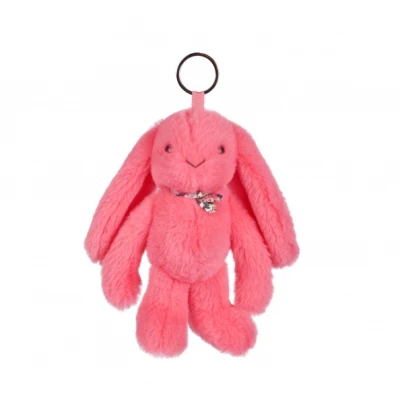 DOUDOU ET COMPAGNIE DOUDOU zawieszka do torebki Lapin Fleurette  koral
