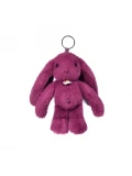 DOUDOU ET COMPAGNIE DOUDOU zawieszka do torebki Lapin Fleurette  śliwka