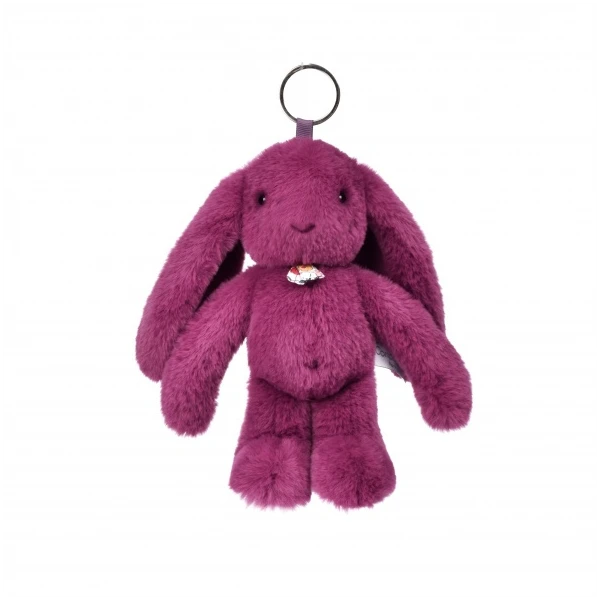 DOUDOU ET COMPAGNIE DOUDOU zawieszka do torebki Lapin Fleurette  śliwka