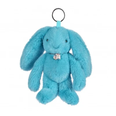 DOUDOU ET COMPAGNIE DOUDOU zawieszka do torebki Lapin Fleurette  turkus