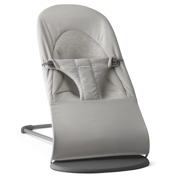 BABYBJORN leżaczek BALANCE SOFT WOVEN/JERSEY Tri Fabric Ciemny Szary + zabawka do leżaczka Googly Eyes