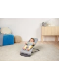 BABYBJORN leżaczek BALANCE SOFT WOVEN/JERSEY Tri Fabric Ciemny Szary + zabawka do leżaczka Googly Eyes