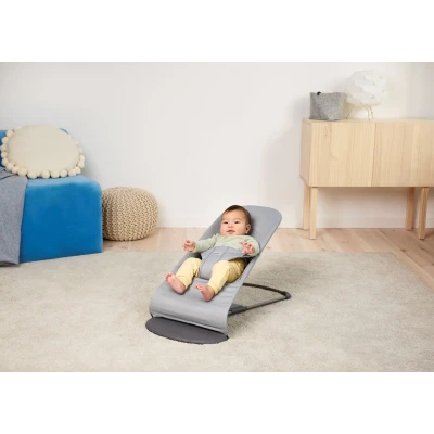 BABYBJORN leżaczek BALANCE SOFT WOVEN/JERSEY Tri Fabric Ciemny Szary + zabawka do leżaczka Googly Eyes
