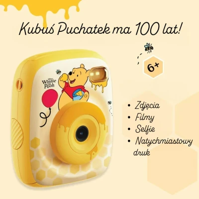Kiimento. Aparat Natychmiastowy Print Pro z Drukarką. Kubuś Puchatek Disney
