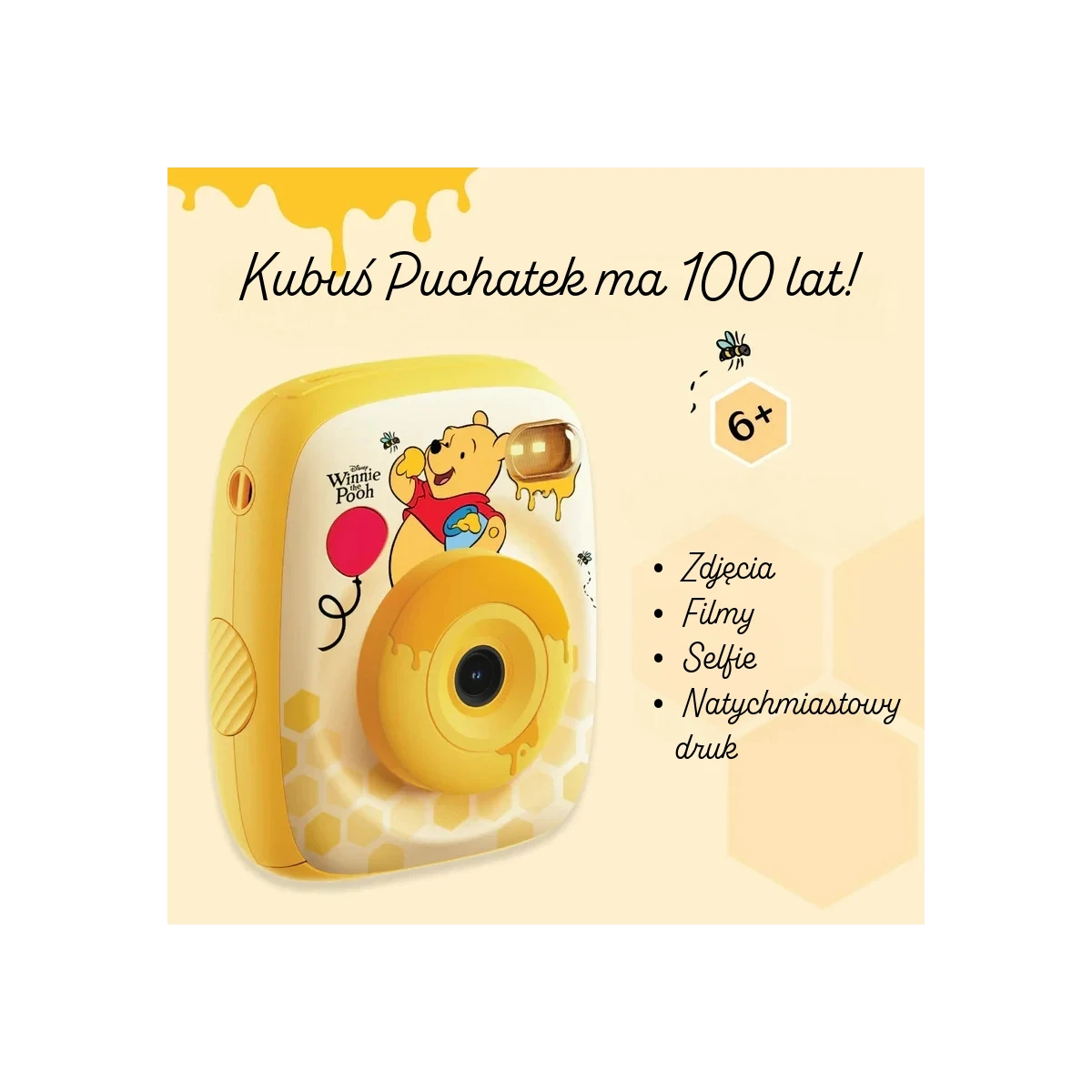 Kiimento. Aparat Natychmiastowy Print Pro z Drukarką. Kubuś Puchatek Disney