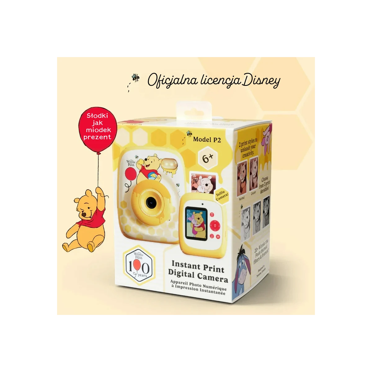 Kiimento. Aparat Natychmiastowy Print Pro z Drukarką. Kubuś Puchatek Disney