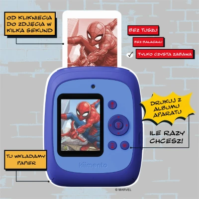 Kiimento. Aparat Natychmiastowy Print Pro z Drukarką. Spider-Man Marvel