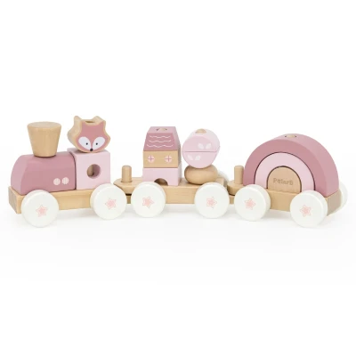 VIGA TOYS VIGA PolarB Różowa Kolejka Pociąg z Wagonikami Klocki | Pan Piksel