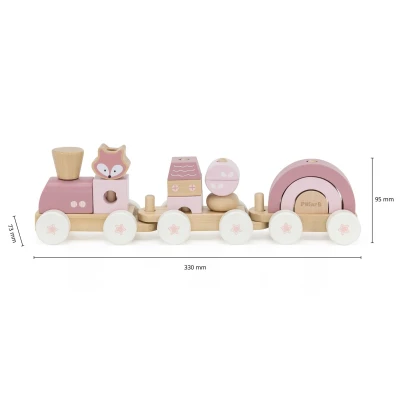 VIGA TOYS VIGA PolarB Różowa Kolejka Pociąg z Wagonikami Klocki | Pan Piksel