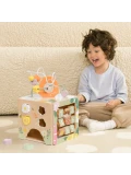 CLASSIC WORLD Drewniana Kostka Edukacyjna Sensoryczna 5w1 | Pan Piksel
