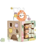 CLASSIC WORLD Drewniana Kostka Edukacyjna Sensoryczna 5w1 | Pan Piksel