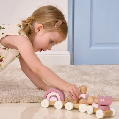 VIGA TOYS VIGA PolarB Różowa Kolejka Pociąg z Wagonikami Klocki | Pan Piksel