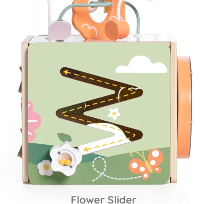 CLASSIC WORLD Drewniana Kostka Edukacyjna Sensoryczna 5w1 | Pan Piksel