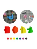 MASTERKIDZ Zestaw Kołeczki w kształcie figur geometrycznych 64szt do tablic STEM | Pan Piksel