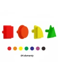MASTERKIDZ Zestaw Kołeczki w kształcie figur geometrycznych 64szt do tablic STEM | Pan Piksel