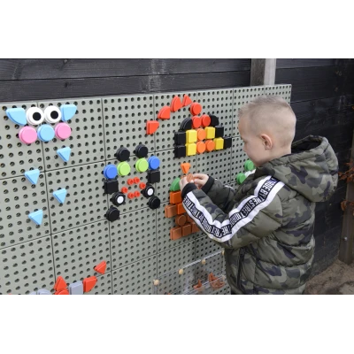 MASTERKIDZ Zestaw Kołeczki w kształcie figur geometrycznych 64szt do tablic STEM | Pan Piksel