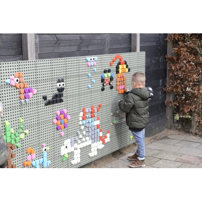 MASTERKIDZ Zestaw Kołeczki w kształcie figur geometrycznych 64szt do tablic STEM | Pan Piksel