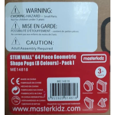 MASTERKIDZ Zestaw Kołeczki w kształcie figur geometrycznych 64szt do tablic STEM | Pan Piksel