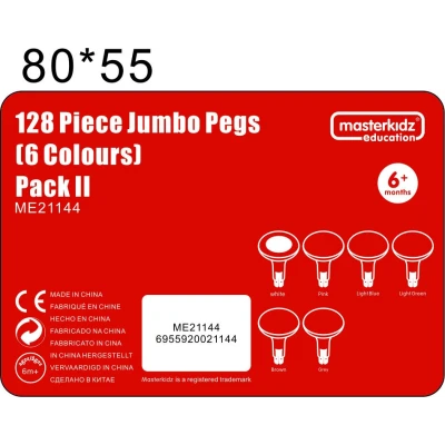 MASTERKIDZ Kolorowe Kołeczki Jumbo do Tablicy STEM 128 Szt. - 6 Kolorów | Pan Piksel