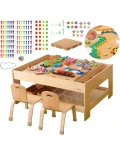 MASTERKIDZ Drewniany Stół Edukacyjny + AKCESORIA STEM WALL + 563 Klocków | Pan Piksel