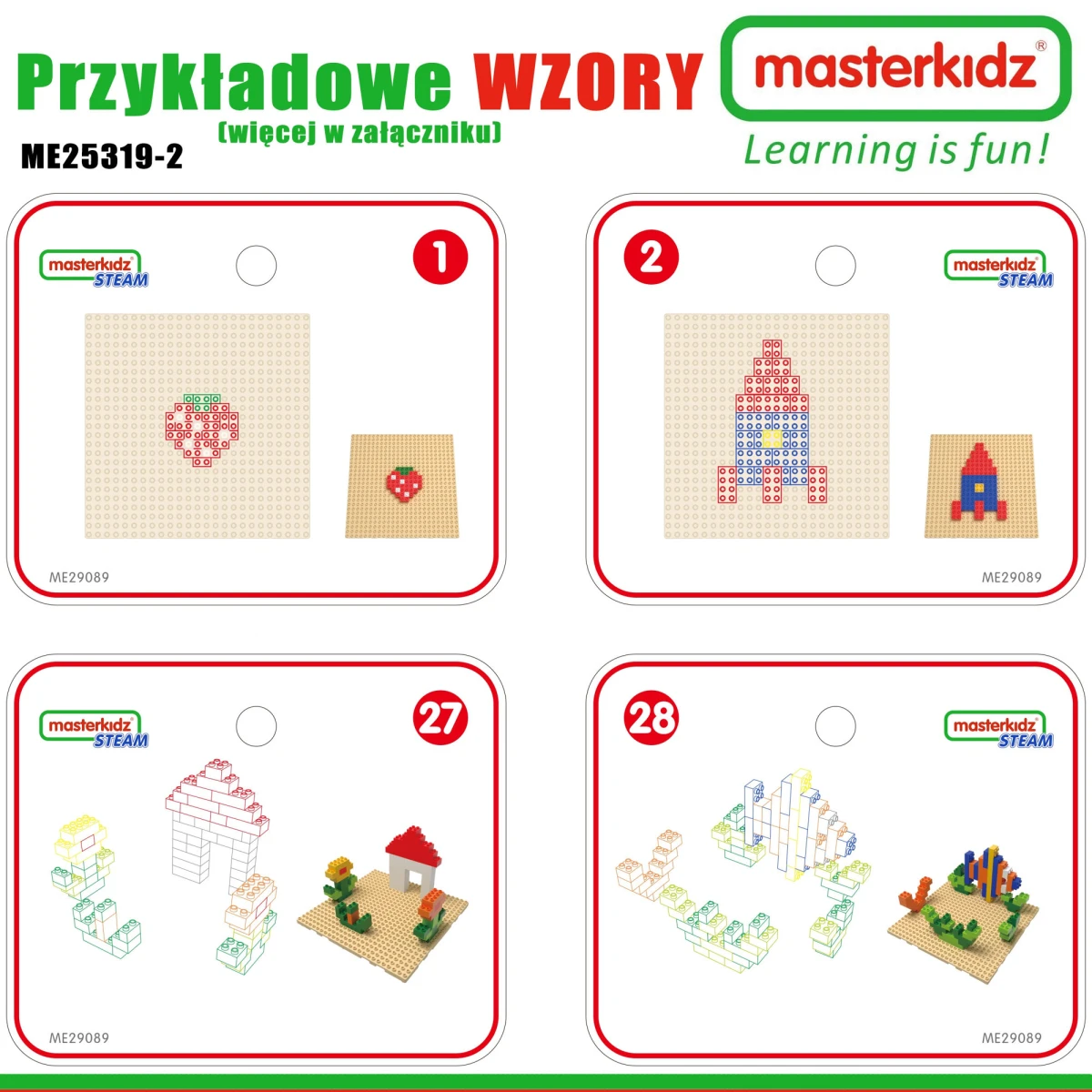 MASTERKIDZ Drewniany Stół Edukacyjny + AKCESORIA STEM WALL + 563 Klocków | Pan Piksel