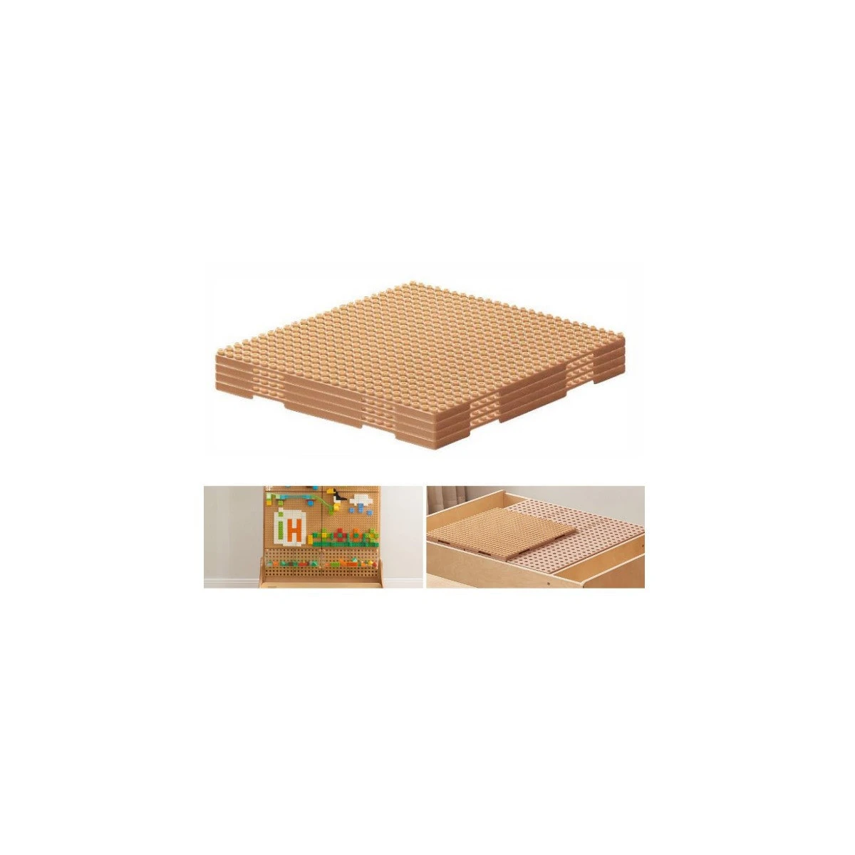 MASTERKIDZ Drewniany Stół Edukacyjny + AKCESORIA STEM WALL + 563 Klocków | Pan Piksel