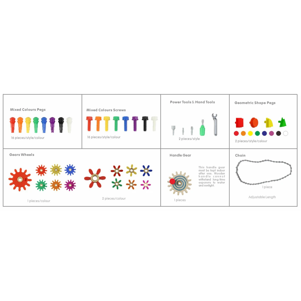 MASTERKIDZ Drewniany Stół Edukacyjny + AKCESORIA STEM WALL + 563 Klocków | Pan Piksel