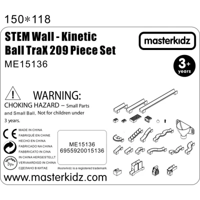 MASTERKIDZ Zestaw Konstrukcyjny Tor dla Piłek Tablica STEM 209elementów | Pan Piksel