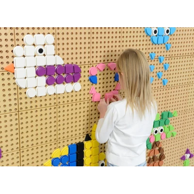 MASTERKIDZ Zestaw Kołeczki w kształcie figur geometrycznych 64szt do tablic STEM | Pan Piksel