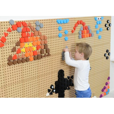 MASTERKIDZ Zestaw Kołeczki w kształcie figur geometrycznych 64szt do tablic STEM | Pan Piksel