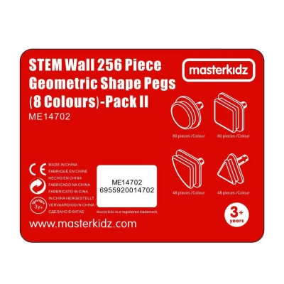 MASTERKIDZ Zestaw Kołeczki w kształcie figur geometrycznych 64szt do tablic STEM | Pan Piksel