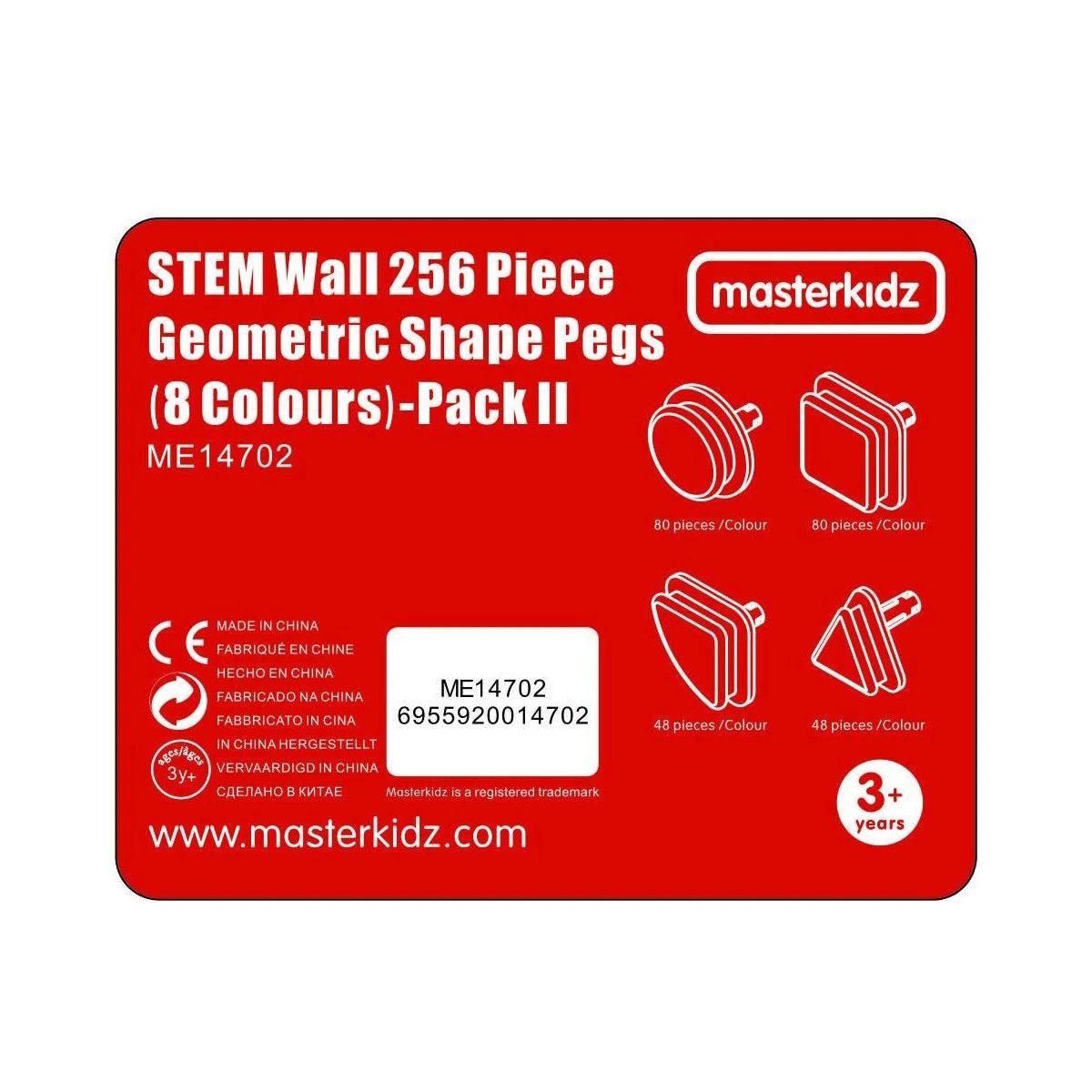 MASTERKIDZ Zestaw Kołeczki w kształcie figur geometrycznych 64szt do tablic STEM | Pan Piksel