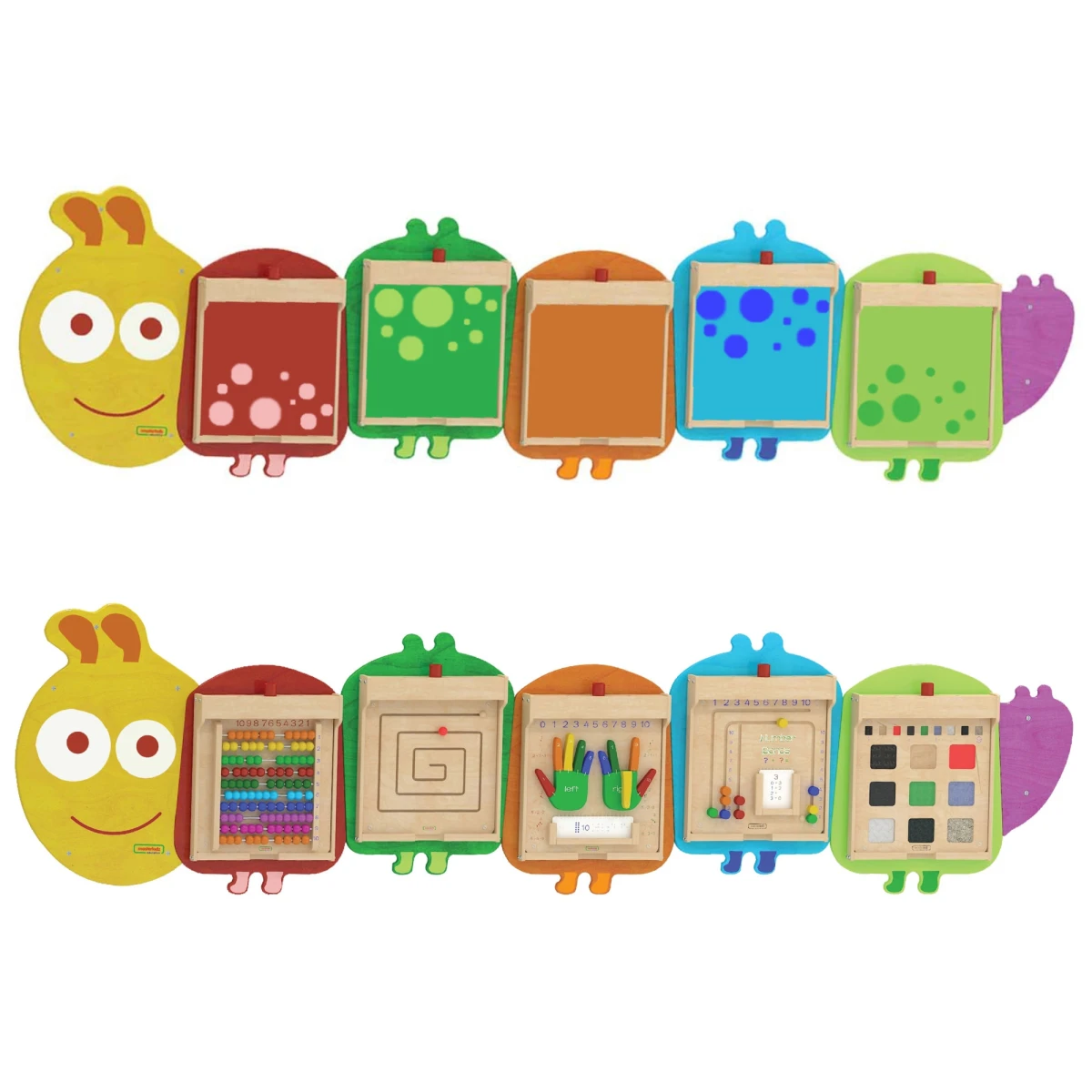 MASTERKIDZ System do Montażu 5 Ściennych Tablic Edukacyjnych Flex - Gąsienica | Pan Piksel