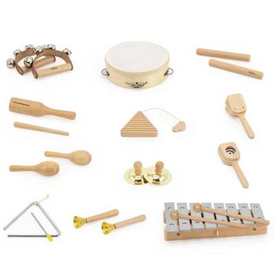 VIGA Drewniana Tablica Muzyczna Zestaw 12 Instrumentów Perkusyjnych | Pan Piksel