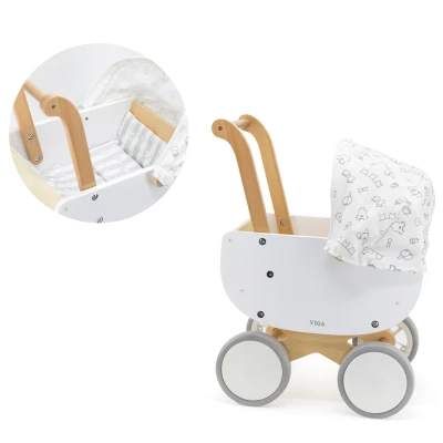 Wózek dla lalek White Doll Viga | Pan Piksel