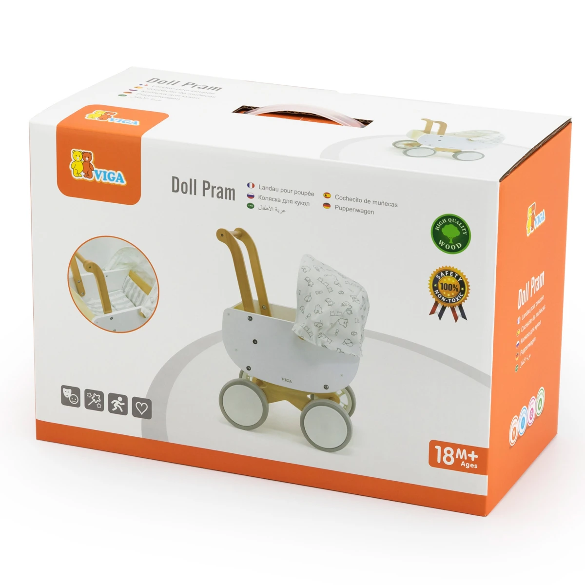 Wózek dla lalek White Doll Viga | Pan Piksel