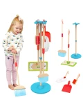 TOOKY TOY Drewniany Zestaw do Sprzątania dla Dzieci 6 el. | Pan Piksel