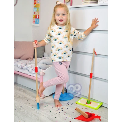 TOOKY TOY Drewniany Zestaw do Sprzątania dla Dzieci 6 el. | Pan Piksel