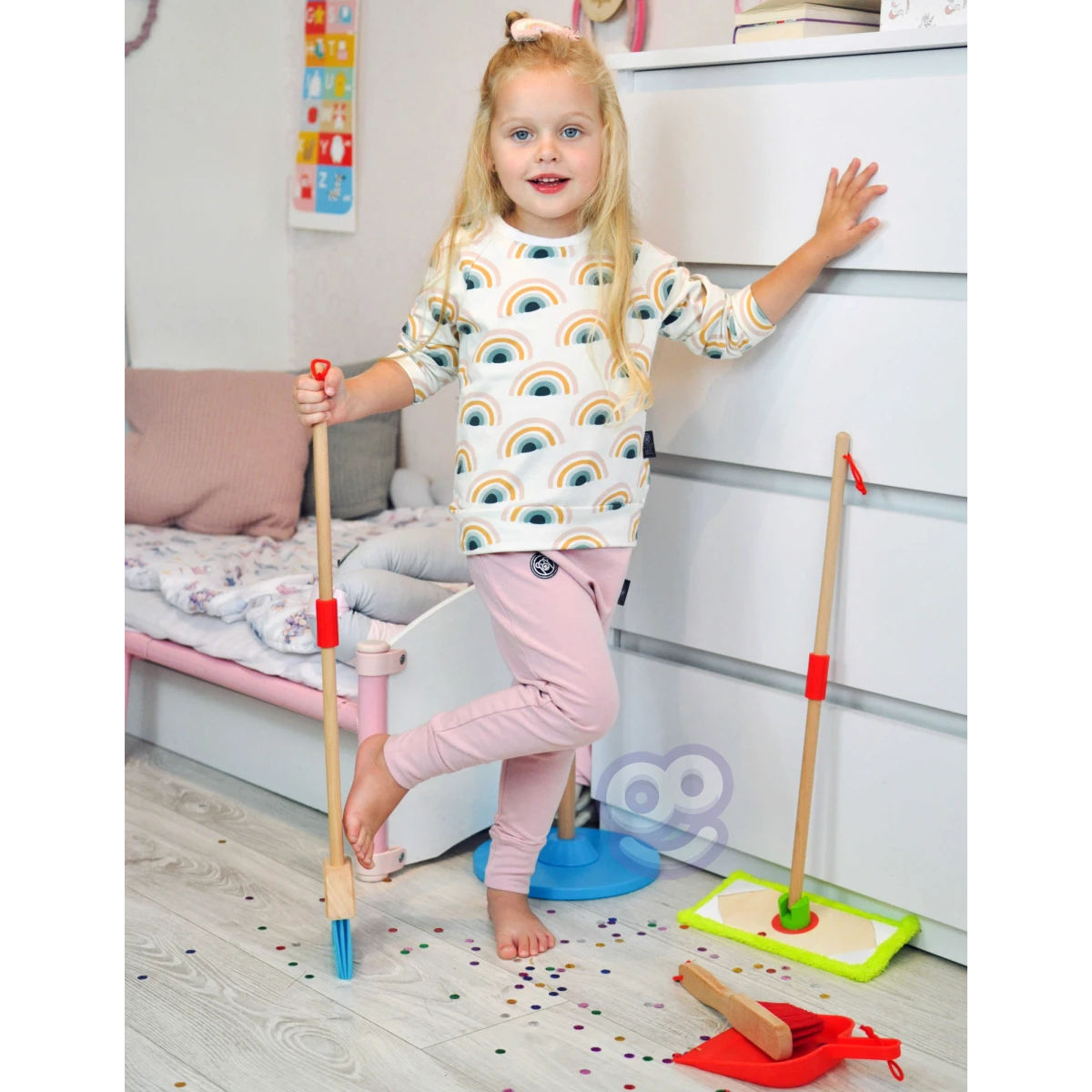TOOKY TOY Drewniany Zestaw do Sprzątania dla Dzieci 6 el. | Pan Piksel