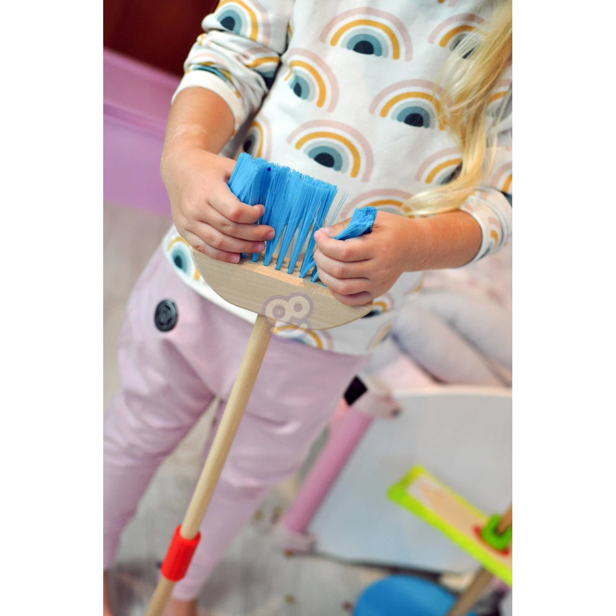TOOKY TOY Drewniany Zestaw do Sprzątania dla Dzieci 6 el. | Pan Piksel