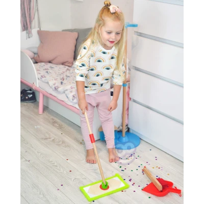 TOOKY TOY Drewniany Zestaw do Sprzątania dla Dzieci 6 el. | Pan Piksel