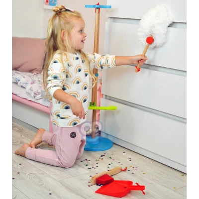 TOOKY TOY Drewniany Zestaw do Sprzątania dla Dzieci 6 el. | Pan Piksel