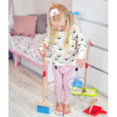TOOKY TOY Drewniany Zestaw do Sprzątania dla Dzieci 6 el. | Pan Piksel