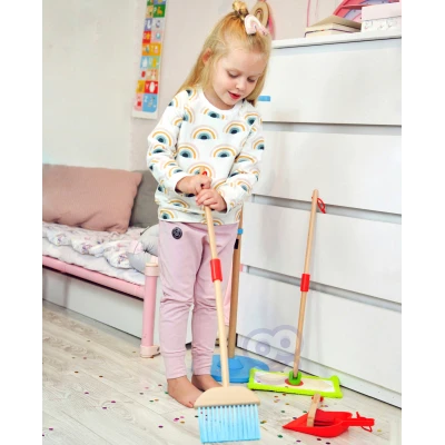 TOOKY TOY Drewniany Zestaw do Sprzątania dla Dzieci 6 el. | Pan Piksel