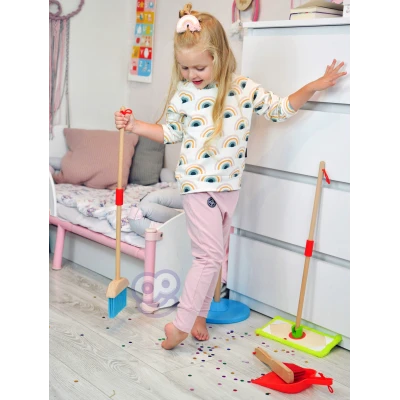 TOOKY TOY Drewniany Zestaw do Sprzątania dla Dzieci 6 el. | Pan Piksel