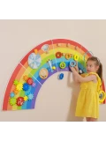 VIGA Drewniana Tablica Sensoryczno-Manipulacyjna EDU Tęcza Certyfikat FSC | Pan Piksel