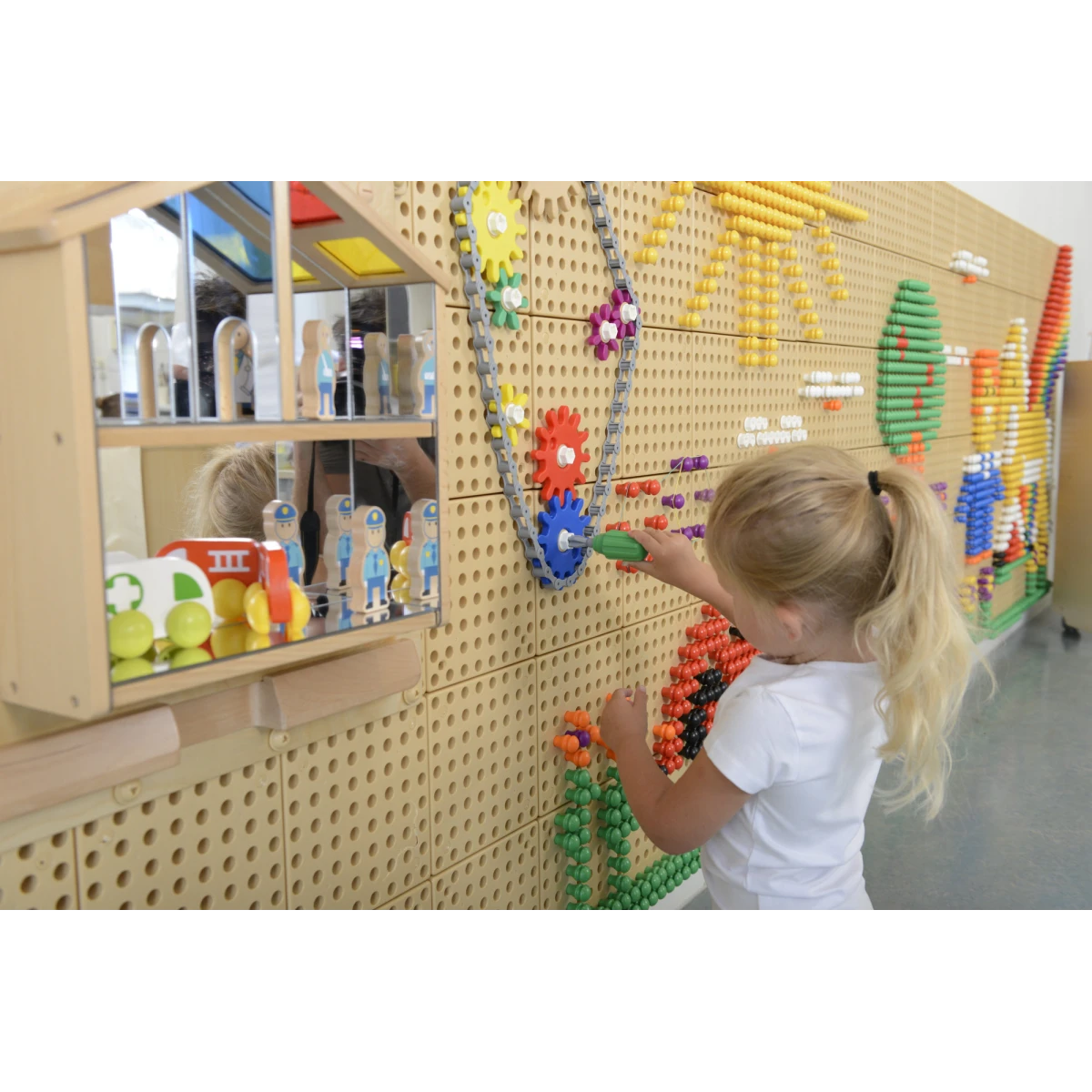 MASTERKIDZ Tablica Ścienna Koła Zębate i Łańcuch 79 El. Zbuduj własny mechanizm | Pan Piksel